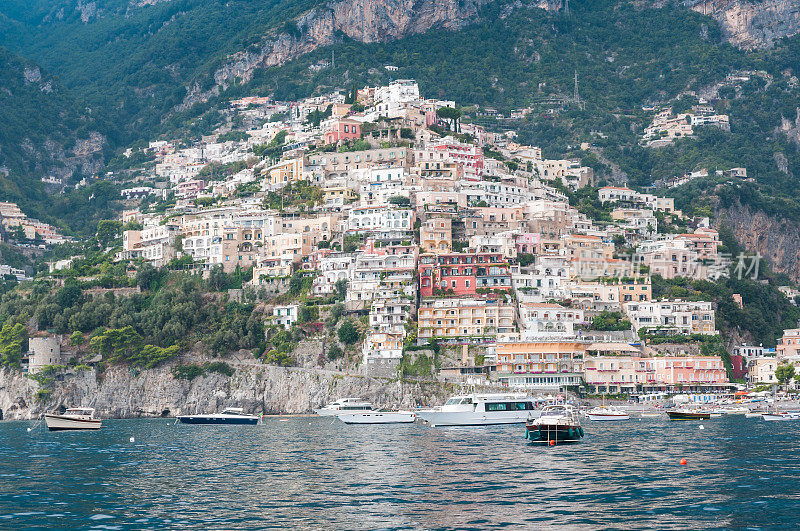 Positano全景，Costiera Amalfitana，意大利